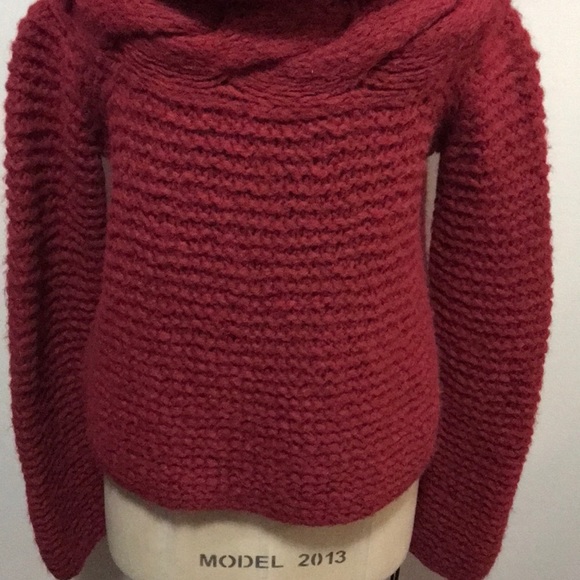SOL Raspberry Alpaca Blend Cowl Neck Sweater - Picture 3 of 11